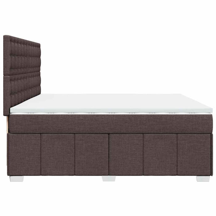Pat box spring cu saltea, maro închis, 200x200 cm, textil - WALTI WALTI