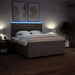 Pat box spring cu saltea, gri taupe, 200x200 cm, textil - WALTI WALTI