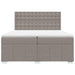 Pat box spring cu saltea, gri taupe, 200x200 cm, textil - WALTI WALTI