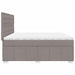 Pat box spring cu saltea, gri taupe, 200x200 cm, textil - WALTI WALTI