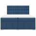 Pat box spring cu saltea, albastru, 200x200 cm, textil - WALTI WALTI
