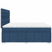 Pat box spring cu saltea, albastru, 200x200 cm, textil - WALTI WALTI
