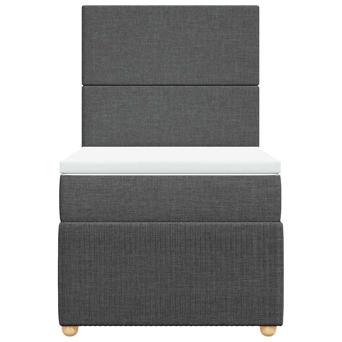 Pat box spring cu saltea, gri închis, 80x200 cm, textil - WALTI WALTI