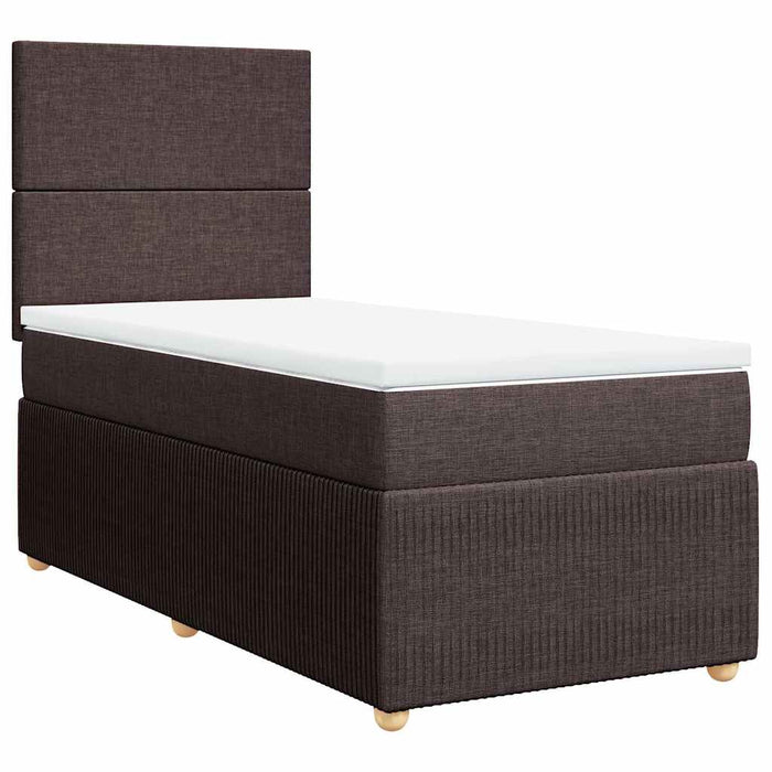 Pat box spring cu saltea, maro închis, 80x200 cm, textil - WALTI WALTI