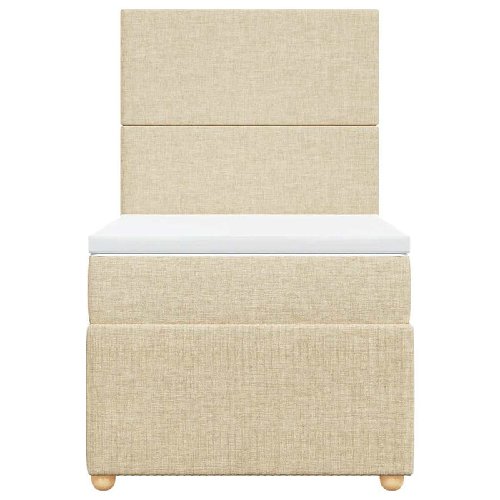 Pat box spring cu saltea, crem, 80x200 cm, textil - WALTI WALTI