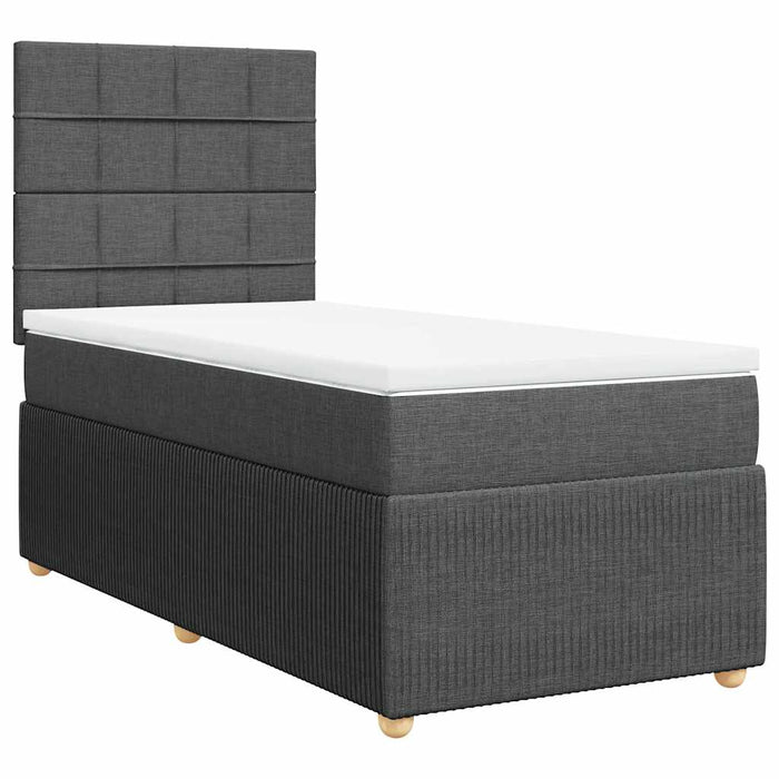 Pat box spring cu saltea, gri închis, 80x200 cm, textil - WALTI WALTI