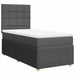 Pat box spring cu saltea, gri închis, 80x200 cm, textil - WALTI WALTI