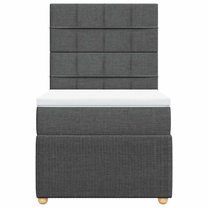 Pat box spring cu saltea, gri închis, 80x200 cm, textil - WALTI WALTI