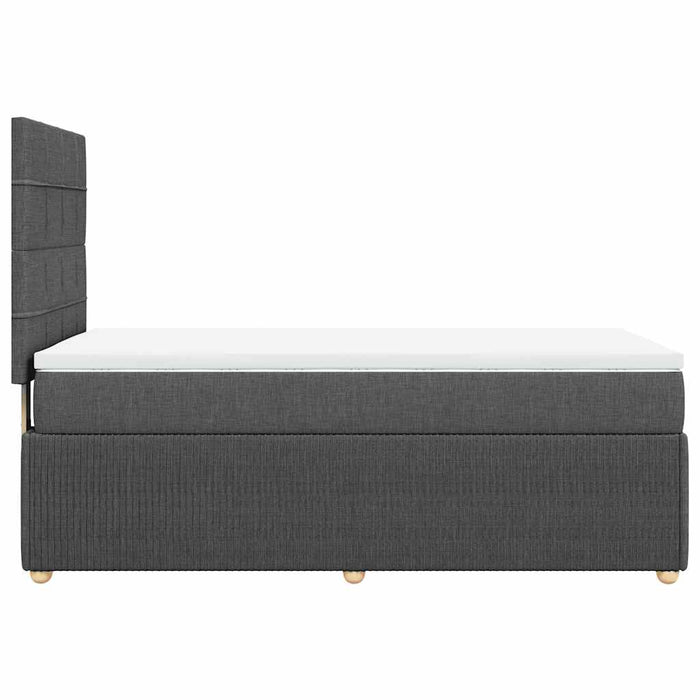 Pat box spring cu saltea, gri închis, 80x200 cm, textil - WALTI WALTI