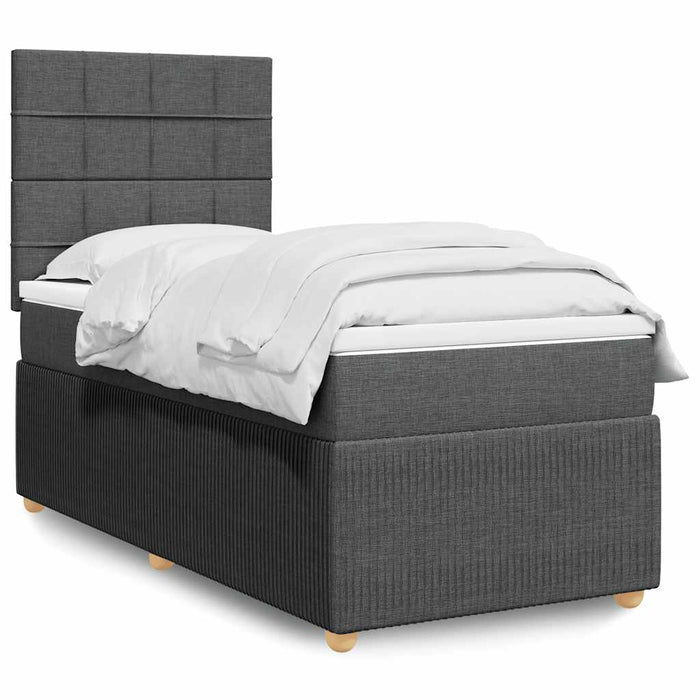 Pat box spring cu saltea, gri închis, 80x200 cm, textil - WALTI WALTI