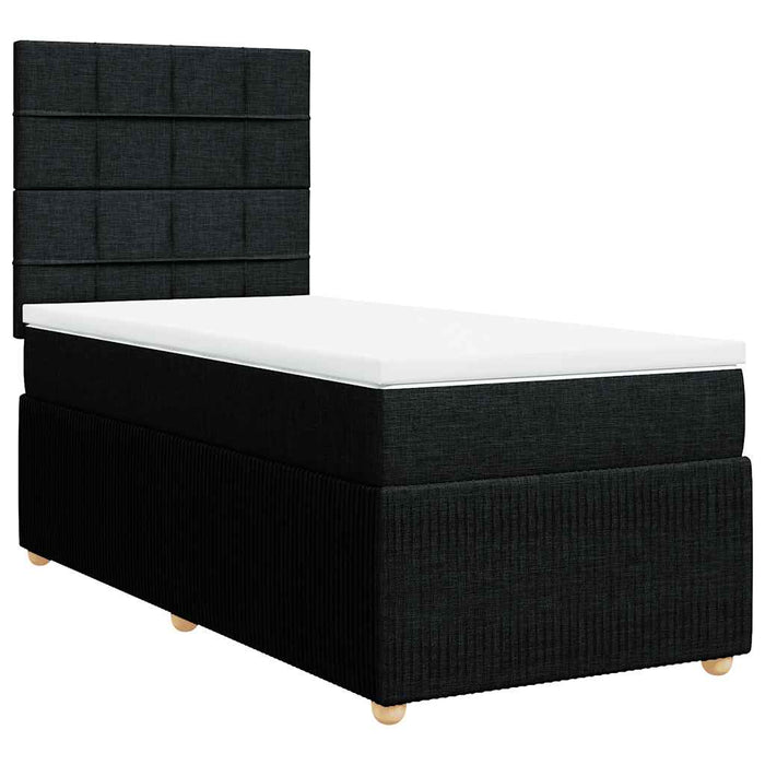 Pat box spring cu saltea, negru, 80x200 cm, textil - WALTI WALTI