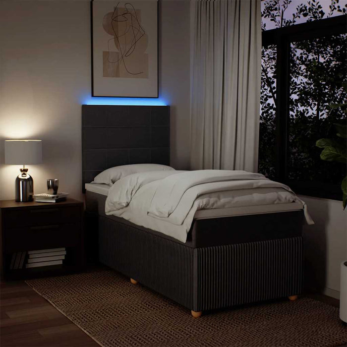 Pat box spring cu saltea, maro închis, 80x200 cm, textil WALTI