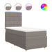 Pat box spring cu saltea, gri taupe, 80x200 cm, textil - WALTI WALTI