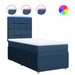Pat box spring cu saltea, albastru, 80x200 cm, textil - WALTI WALTI