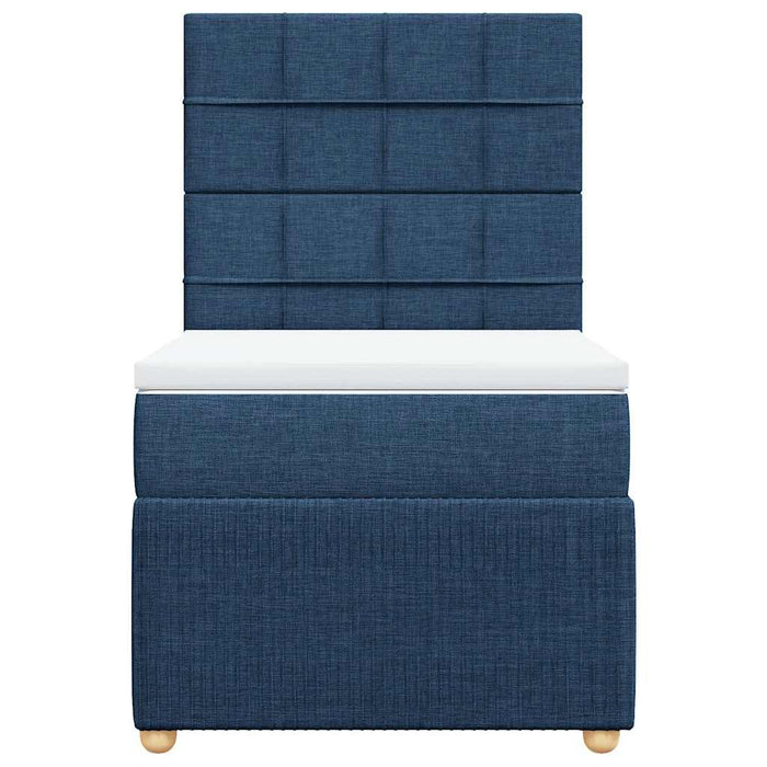 Pat box spring cu saltea, albastru, 80x200 cm, textil - WALTI WALTI