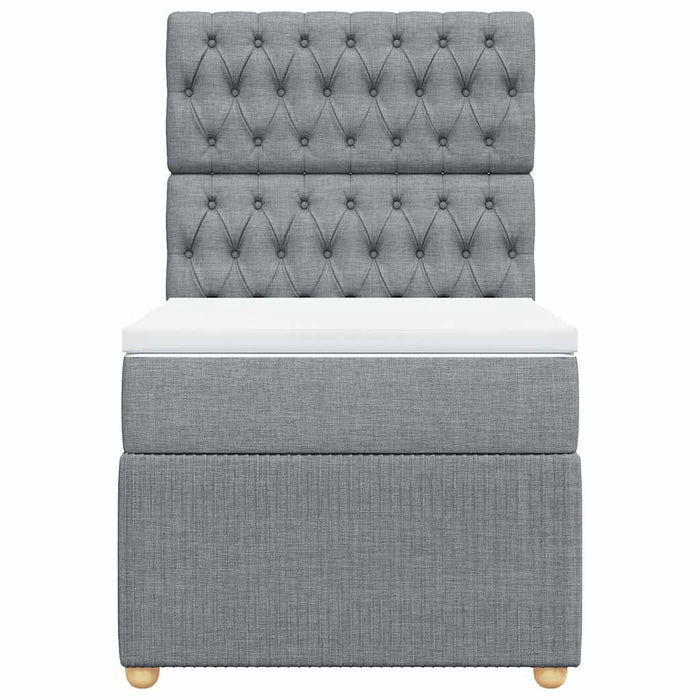 Pat continental cu saltea, gri deschis, 80x200 cm, textil - WALTI WALTI