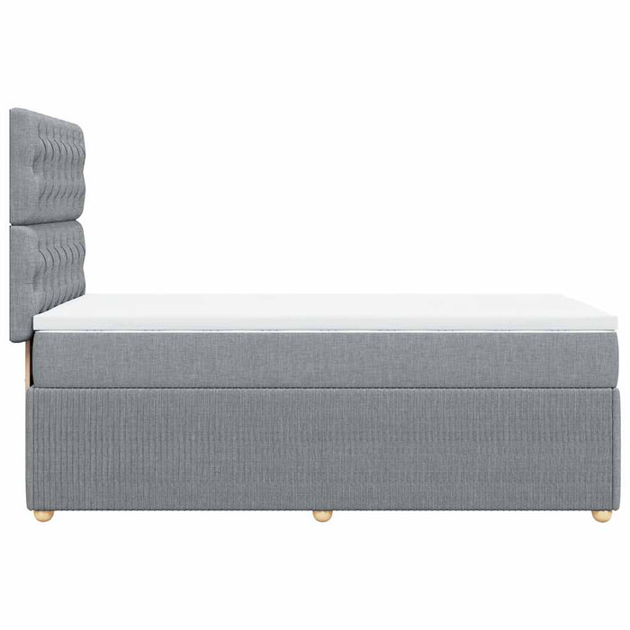 Pat continental cu saltea, gri deschis, 80x200 cm, textil - WALTI WALTI