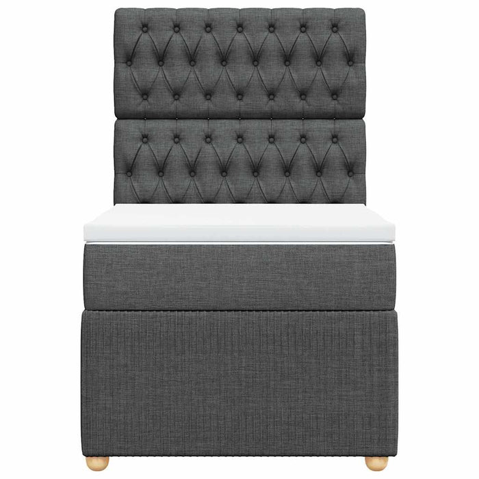 Pat box spring cu saltea, gri închis, 80x200 cm, textil - WALTI WALTI