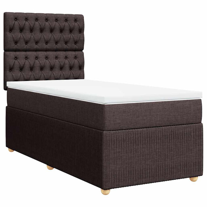 Pat box spring cu saltea, maro închis, 80x200 cm, textil - WALTI WALTI