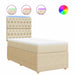 Pat box spring cu saltea, crem, 80x200 cm, textil - WALTI WALTI