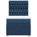 Pat box spring cu saltea, albastru, 80x200 cm, textil - WALTI WALTI