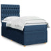 Pat box spring cu saltea, albastru, 80x200 cm, textil - WALTI WALTI
