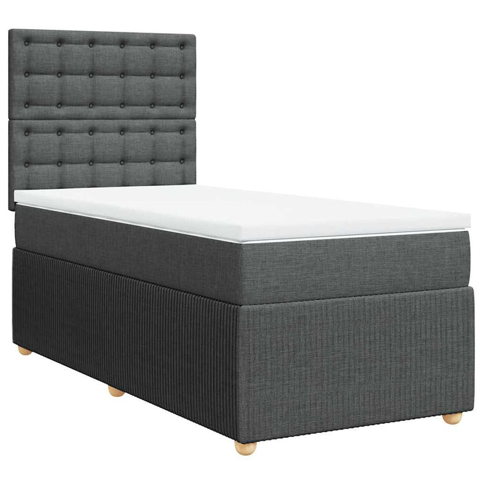 Pat box spring cu saltea, gri închis, 80x200 cm, textil - WALTI WALTI