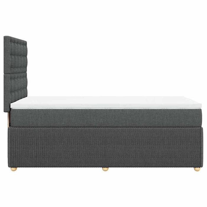 Pat box spring cu saltea, gri închis, 80x200 cm, textil - WALTI WALTI