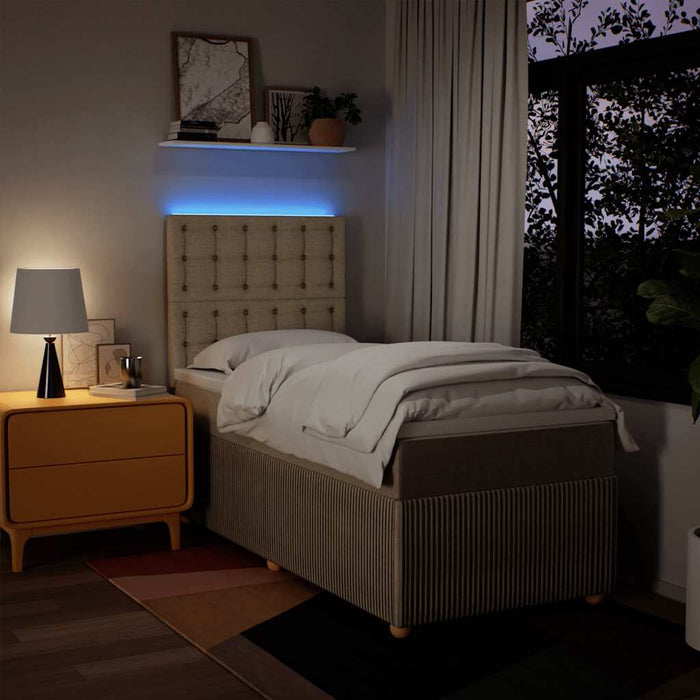 Pat box spring cu saltea, crem, 80x200 cm, textil - WALTI WALTI