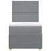 Pat box spring cu saltea, gri deschis, 90x190 cm, textil - WALTI WALTI