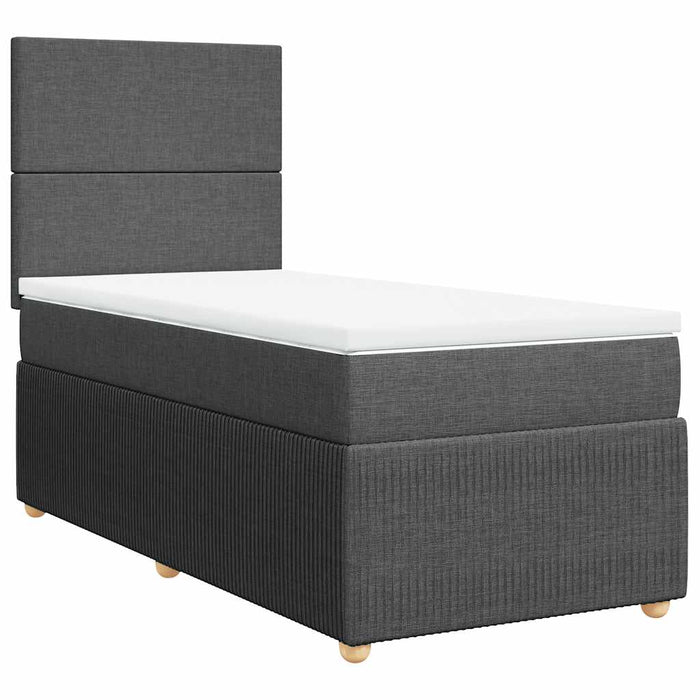 Pat box spring cu saltea, gri închis, 90x190 cm, textil - WALTI WALTI