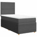 Pat box spring cu saltea, gri închis, 90x190 cm, textil - WALTI WALTI