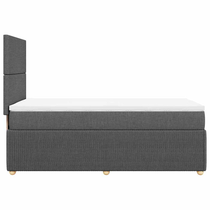 Pat box spring cu saltea, gri închis, 90x190 cm, textil - WALTI WALTI