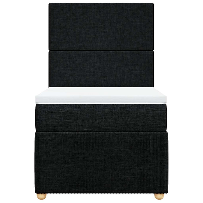 Pat box spring cu saltea, negru, 90x190 cm, textil - WALTI WALTI