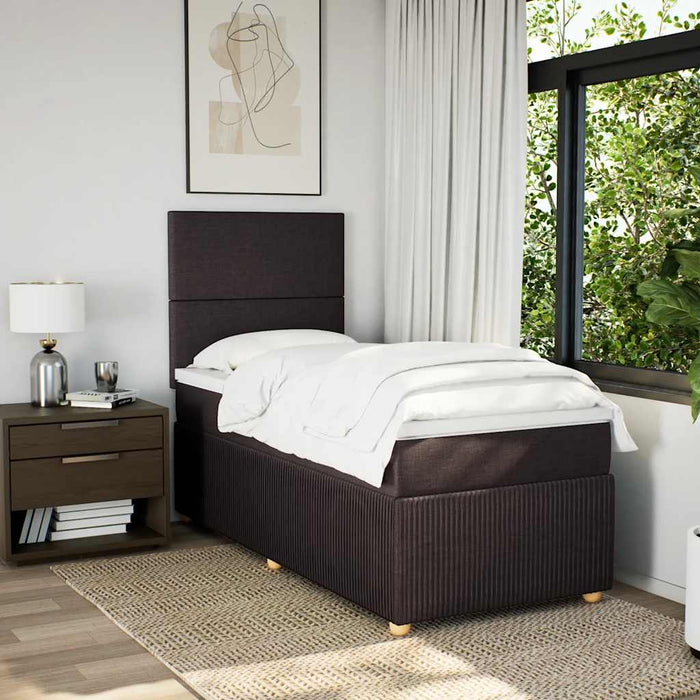 Pat box spring cu saltea, maro închis, 90x190 cm, textil - WALTI WALTI