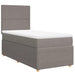 Pat box spring cu saltea, gri taupe, 90x190 cm, textil - WALTI WALTI