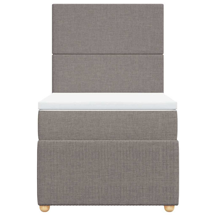 Pat box spring cu saltea, gri taupe, 90x190 cm, textil - WALTI WALTI