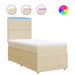 Pat box spring cu saltea, crem, 90x190 cm, textil - WALTI WALTI