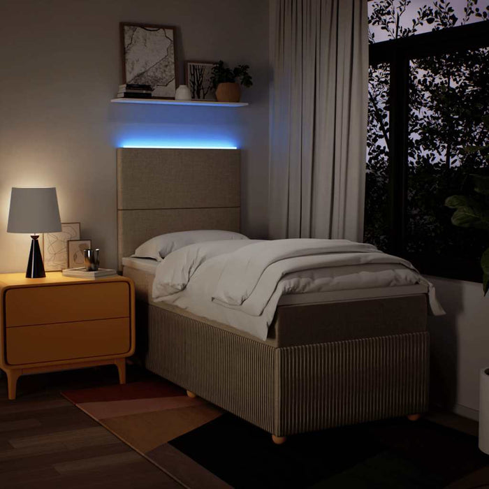 Pat box spring cu saltea, crem, 90x190 cm, textil - WALTI WALTI