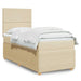 Pat box spring cu saltea, crem, 90x190 cm, textil - WALTI WALTI