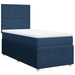 Pat box spring cu saltea, albastru, 90x190 cm, textil - WALTI WALTI