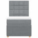 Pat box spring cu saltea, gri deschis, 90x190 cm, textil - WALTI WALTI