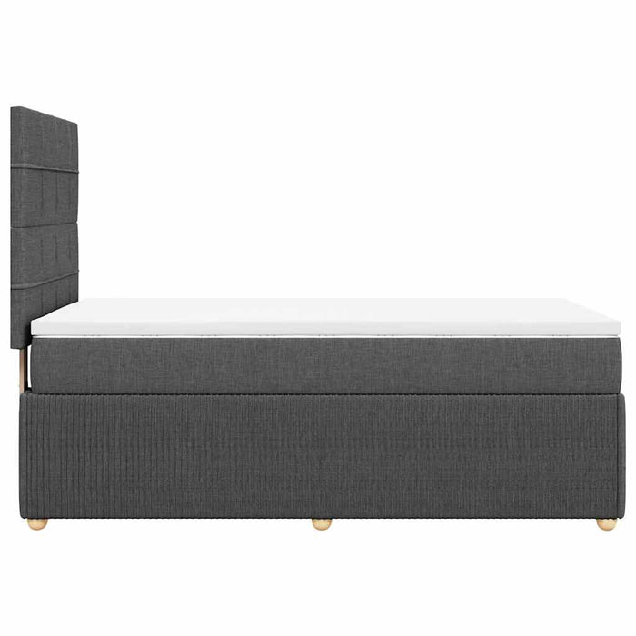 Pat box spring cu saltea, gri închis, 90x190 cm, textil - WALTI WALTI