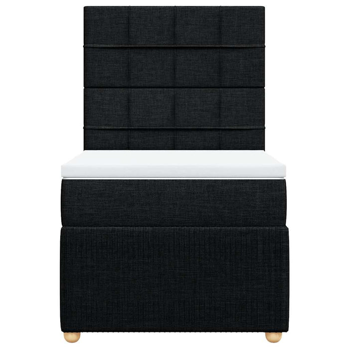 Pat box spring cu saltea, negru, 90x190 cm, textil - WALTI WALTI