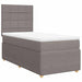 Pat box spring cu saltea, gri taupe, 90x190 cm, textil - WALTI WALTI