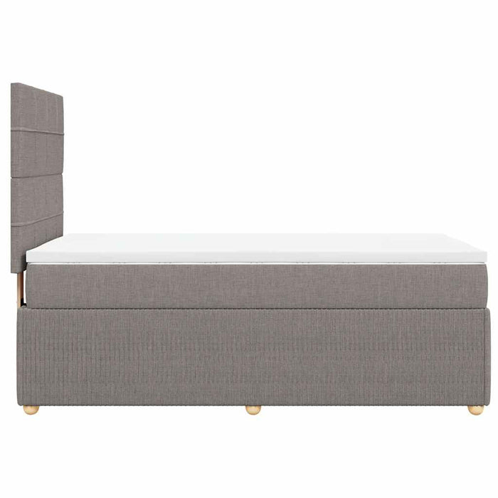 Pat box spring cu saltea, gri taupe, 90x190 cm, textil - WALTI WALTI