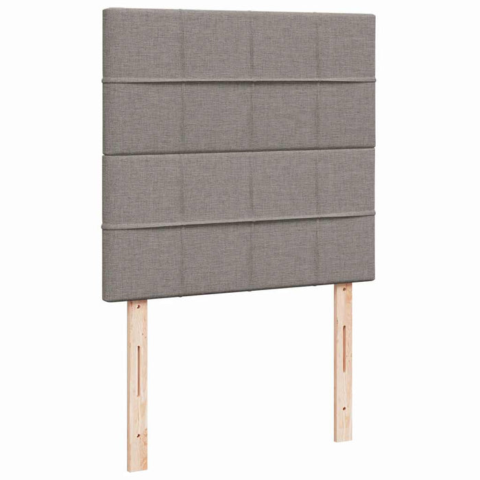 Pat box spring cu saltea, gri taupe, 90x190 cm, textil - WALTI WALTI