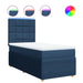 Pat box spring cu saltea, albastru, 90x190 cm, textil - WALTI WALTI