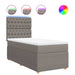 Pat box spring cu saltea, gri taupe, 90x190 cm, textil - WALTI WALTI