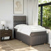Pat box spring cu saltea, gri taupe, 90x190 cm, textil - WALTI WALTI